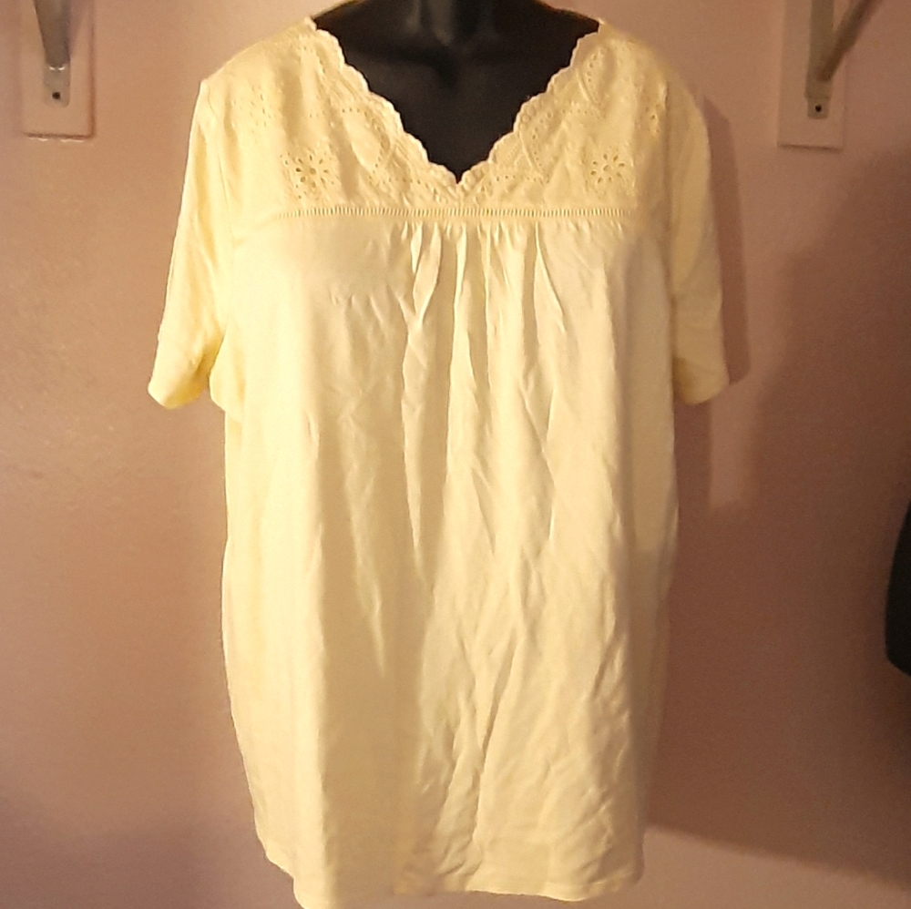 Croft & Barrow Yellow T-shirt 2X
